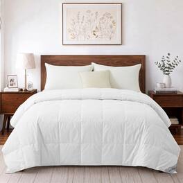 Puredown - Luxury Cotton Jacquard Lightweight 75% Down Blanket, Soft & Breathable Bed Blanket, 90x90" - White