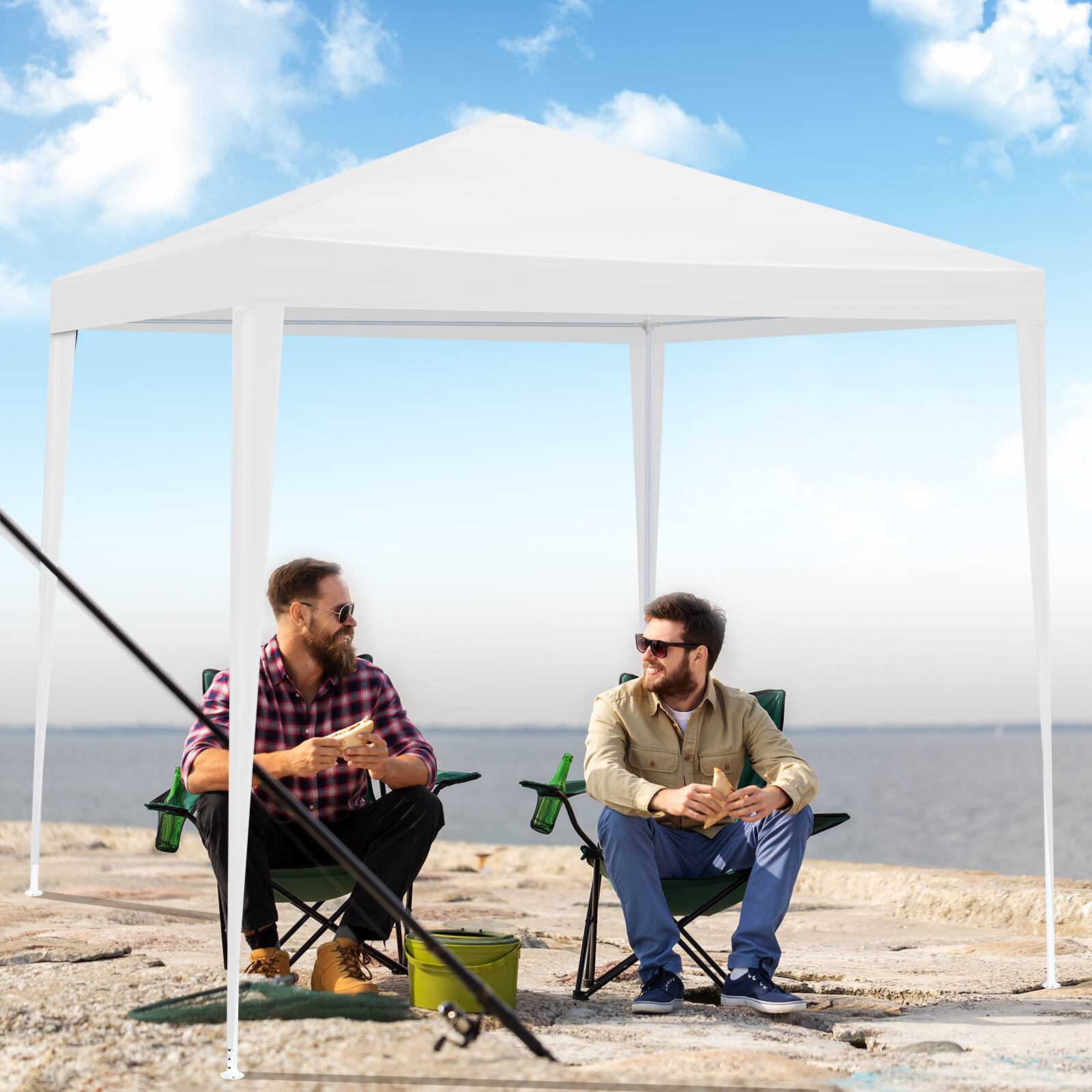 Alt View 3. Winado - 6.5x6.5FT Portable Party Tent, Waterproof Outdoor Canopy with Four Sidewalls, Instant Gazebo Outdoor Tents,Canopies - White.