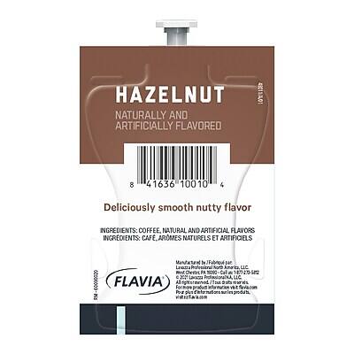 HAZELNUT  
NATURALLY AND ARTIFICIALLY FLAVORED  

Deliciously smooth nutty flavor  

INGREDIENTS: COFFEE, NATURAL AND ARTIFICIAL FLAVORS  
INGREDIENTS: CAFÉ, AROMES NATURELS ET ARTIFICIELS  

Manufactured by Fabroa Ltd  
1820 N. 10th St., Suite 100, San Jose, CA 95112  
www.flavia.com  

FLAVIA  

8 41636 10010 4