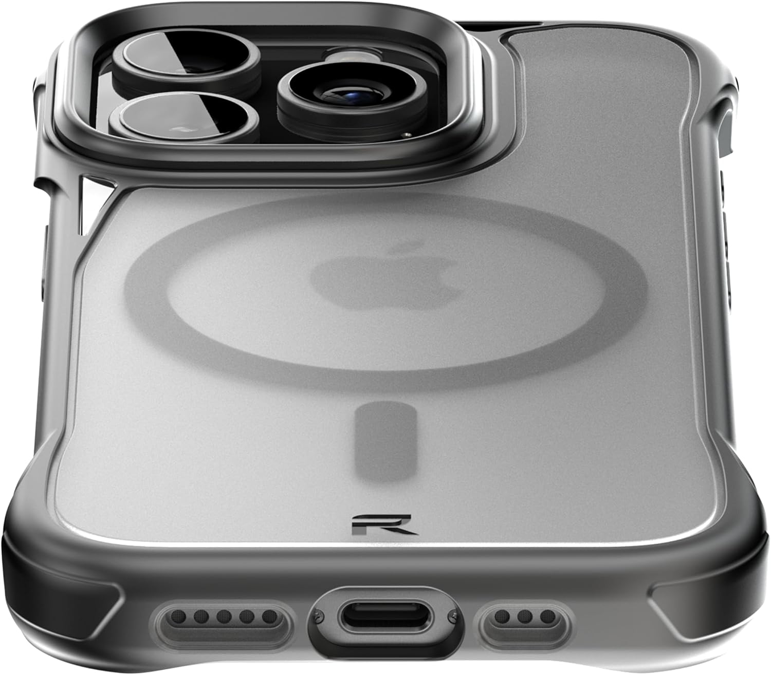 Back. Rebel - Rebel - Frosted FLEX Series Case For Apple iPhone 16 Pro - Black/Matte Clear - Black.