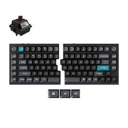 Keychron - Q11 Ultra 8K 75% Split Wireless RGB Keyboard with Silk POM Brown Switch, Knob and ZMK and Built-in AI Launcher - Carbon Black