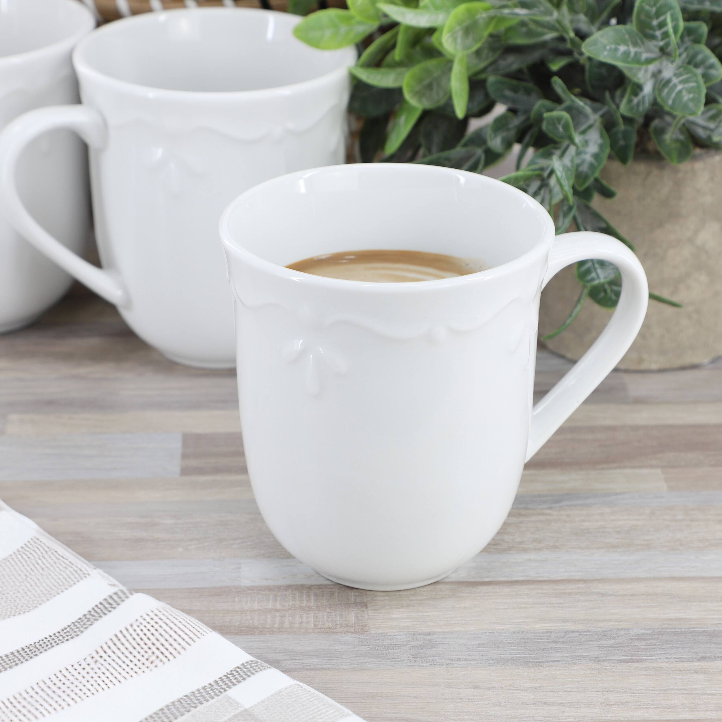 Alt View 4. Elama - Elama Henryi 6 Piece 12 Ounce Porcelain Mug Set in White - White.