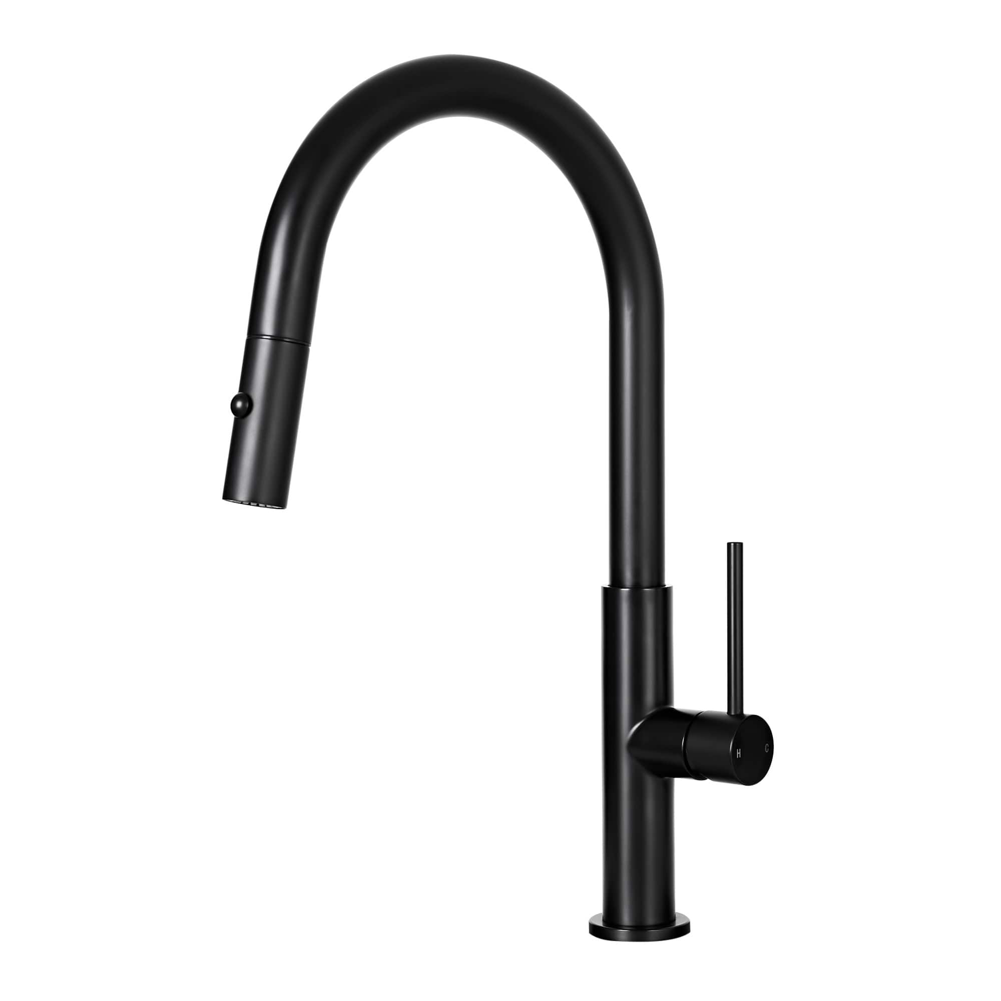 Dual-Function Pull Down Sprayer Stainless Steel Kitchen Faucet without Deck Plate