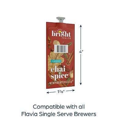 bright TEACO  
4" FLAVORED chai spice  
NET WT 20 OZ (1.25 LB) 573g  
Compatible with all Flavia Single Serve Brewers