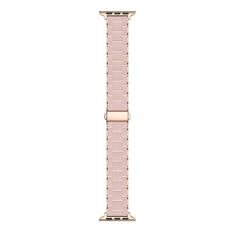 Left. Posh Tech - Orla Silicone and Metal Band for Apple Watch - Light Pink.