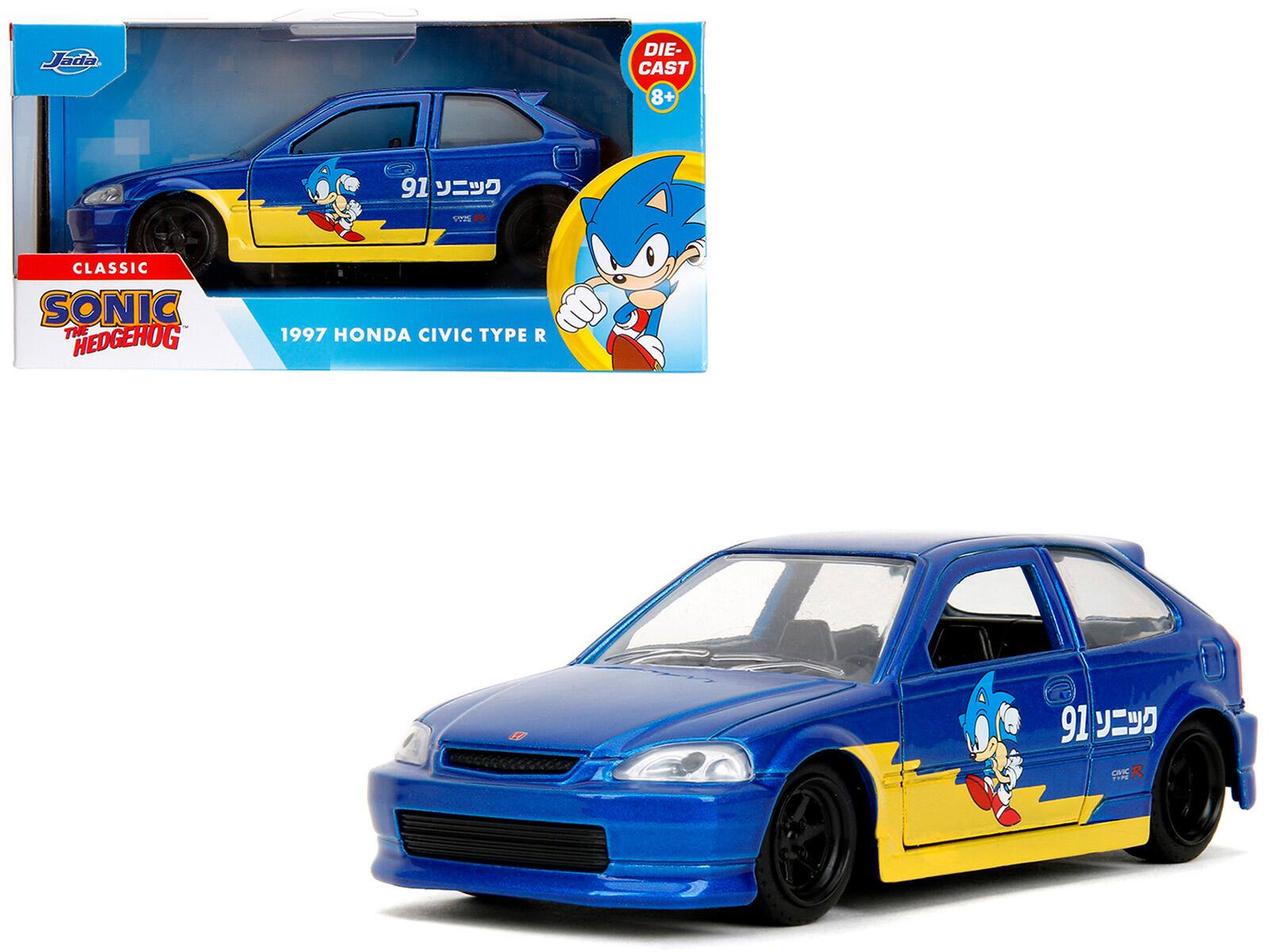 Jada  
DIE-CAST 8+  

CLASSIC  
SONIC THE HEDGEHOG  
1997 HONDA CIVIC TYPE R  

91 CIVIC TYPE R  
CRYC FIPE R