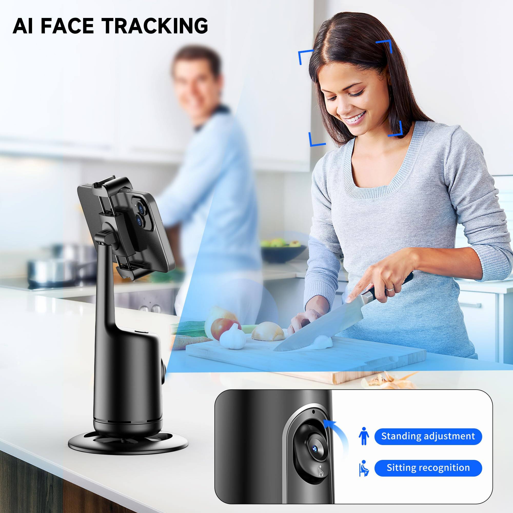 AI FACE TRACKING

Standing adjustment  
Sitting recognition
