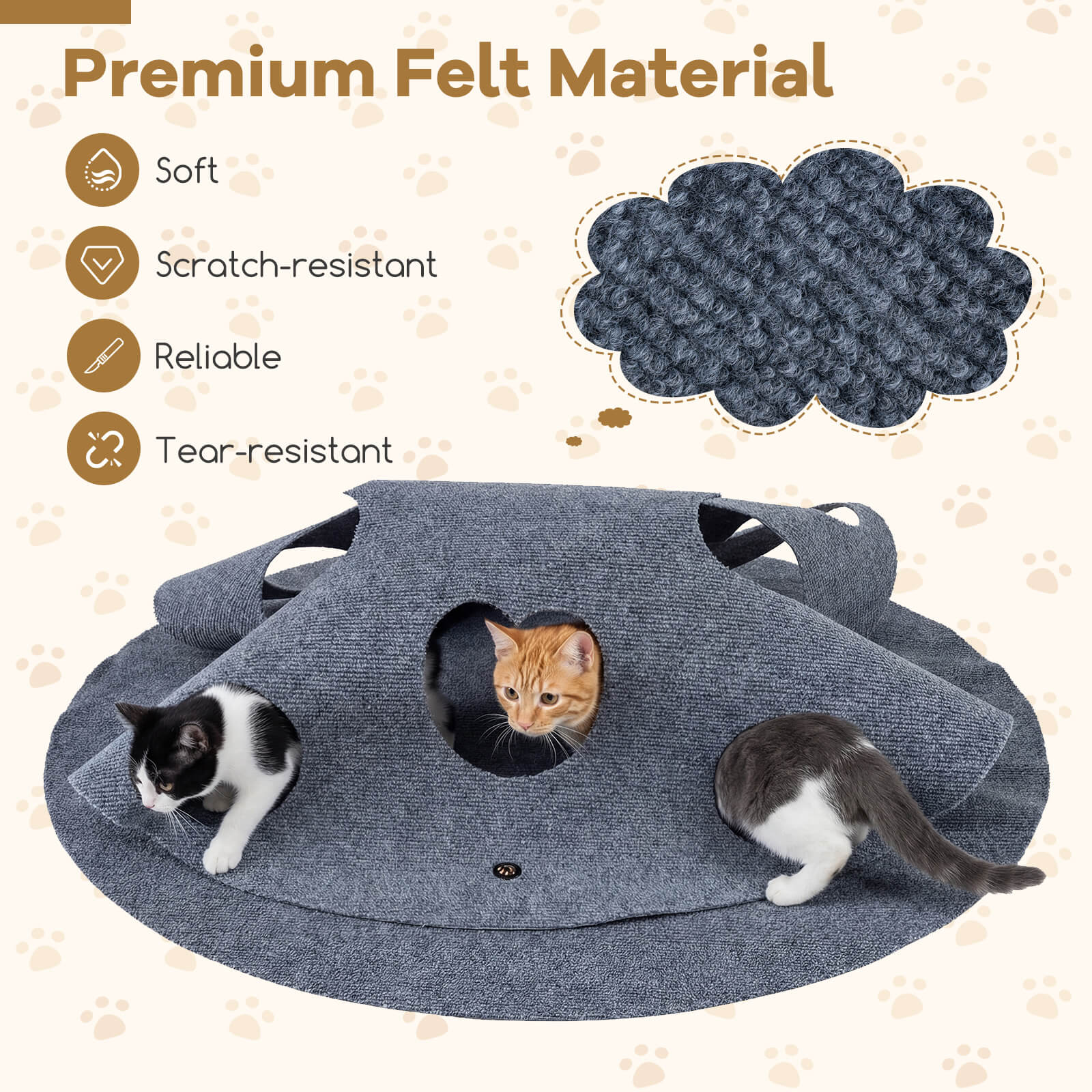 Premium Felt Material  
- Soft  
- Scratch-resistant  
- Reliable  
- Tear-resistant