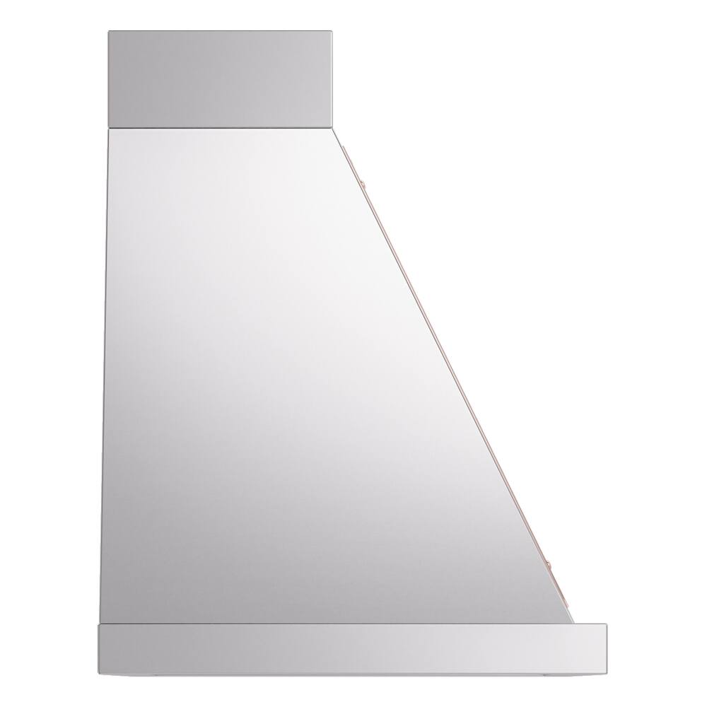Alt View 3. ILVE - ILVE Nostalgie II Noblesse 30 inch Ducted Wall Mount Range Hood with 600 CFM (Stainless Steel, Copper Trim) - Stainless Steel.