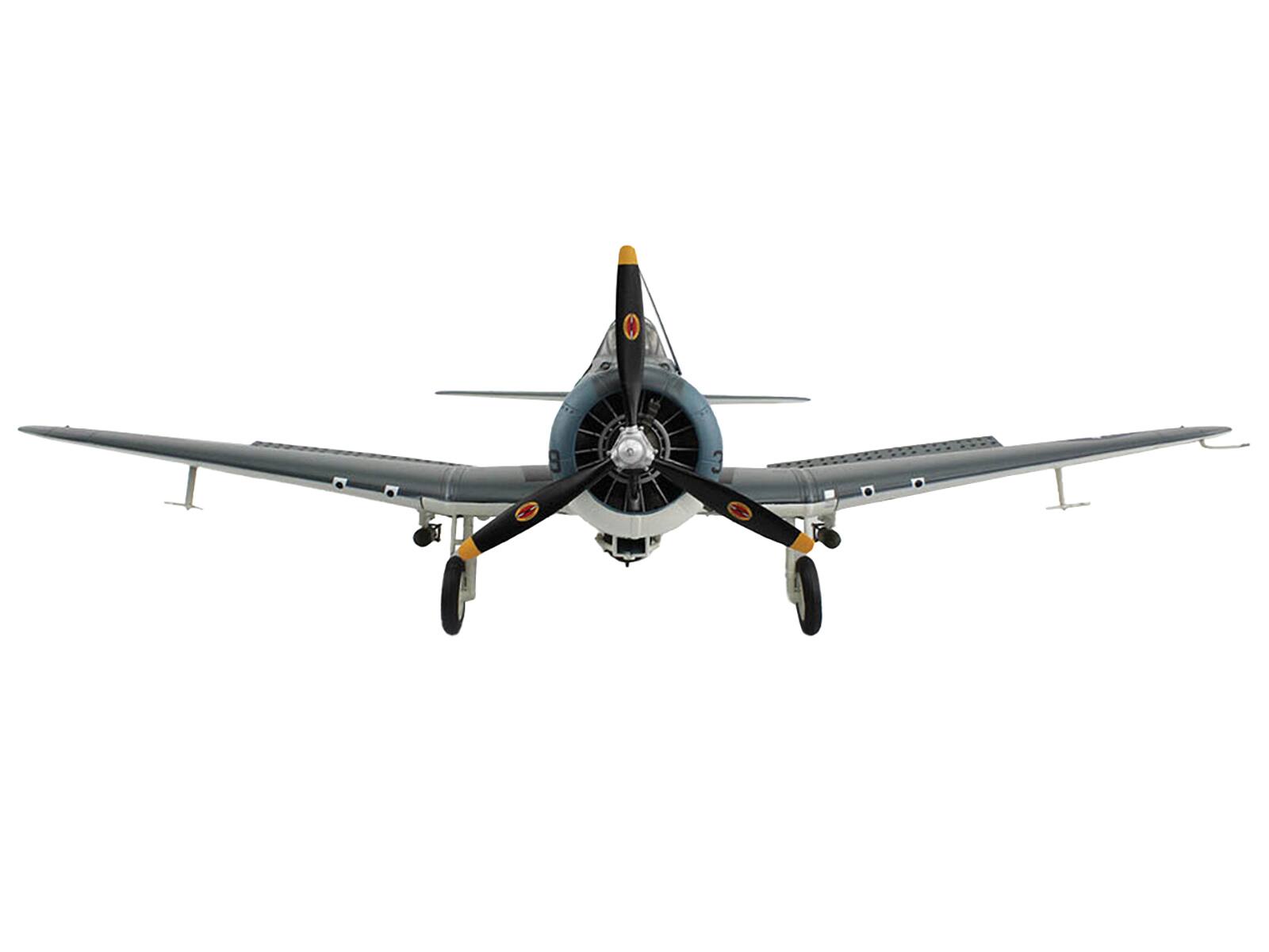 Angle. Hobby Master - Douglas SBD-5 Dauntless VB-16 USS Lexington 1943 United States Navy Premium Collection Bomber Aircraft 1/32 - Dark Blue, Grey.