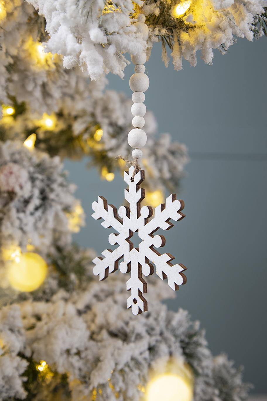 Alt View 1. Dexmalle - Dexmalle-Christmas Tree Decor Hanging Snowflake Ornament,Set of 12-White - White.
