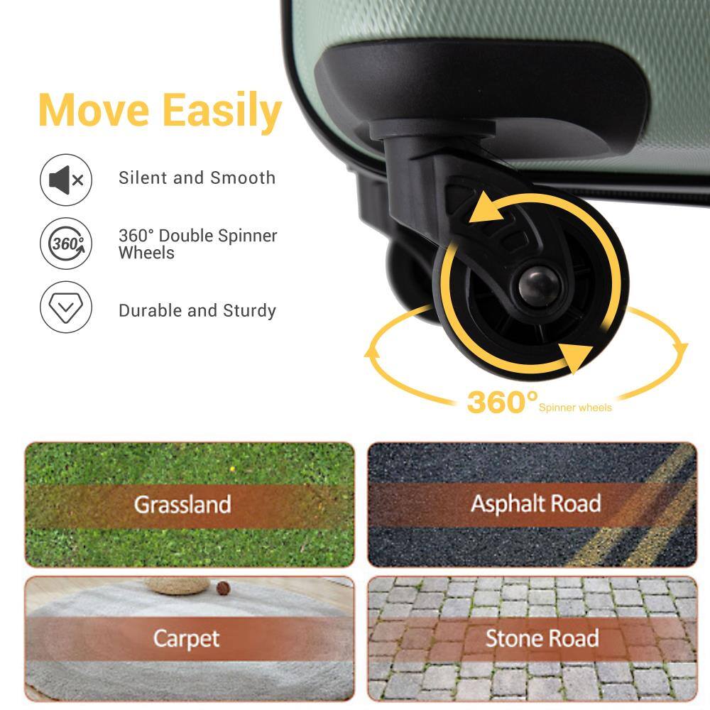 Move Easily

- Silent and Smooth
- 360° Double Spinner Wheels
- Durable and Sturdy

360° Spinner wheels

Grassland
Asphalt Road
Carpet
Stone Road
