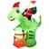 Front. Costway - 8FT Inflatable Christmas Santa Claus Dinosaur LED Lighted Decoration Gift Boxes - Multicolor.