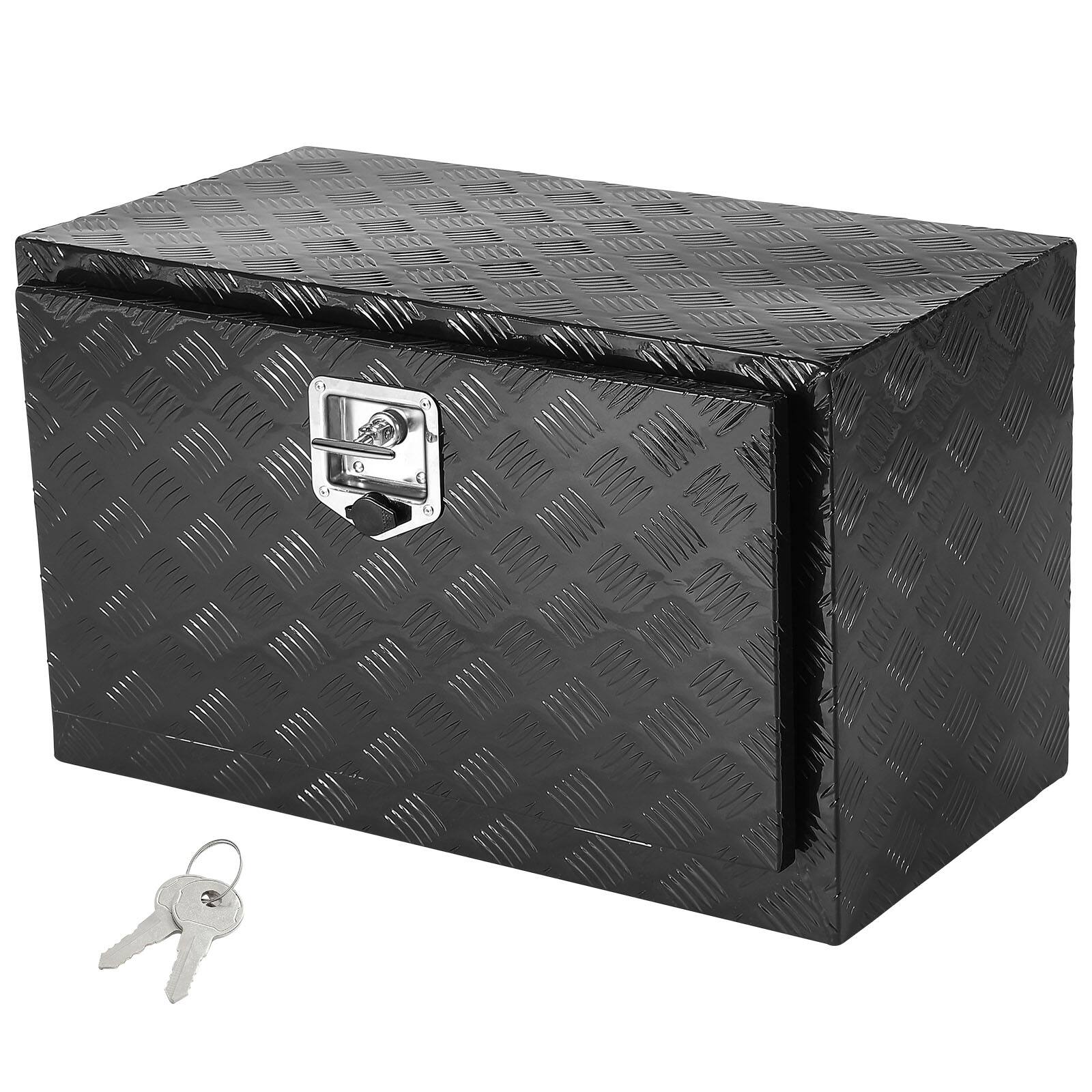 VEVOR - Underbody Truck Box, 30" x 14" x 16" Pickup Storage Box, Heavy Duty Aluminum Diamond Plate Tool Box with Lock and Keys - Black