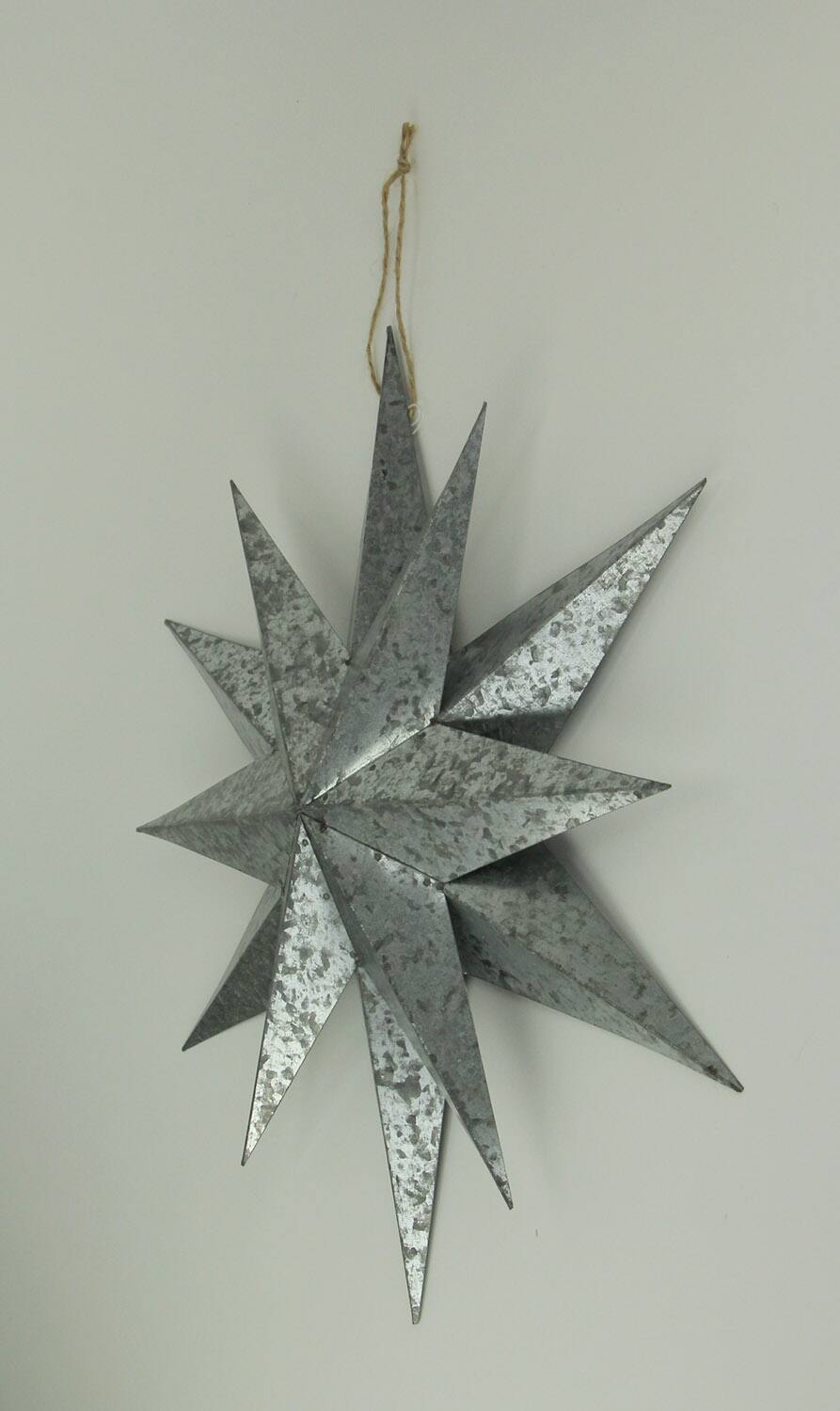 Alt View 1. Transpac - Rustic Galvanized Metal 12 Pointed Star Wall Sculptures Set of 3 - Gray.