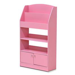 Furinno - Lova MagazineBookshelf with Storage Cabinet - Pink