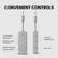 CONVENIENT CONTROLS
- Connection indicator
- Battery status indicator
- Volume adjustment
- Multifunctional button (MFB)
- ON / OFF