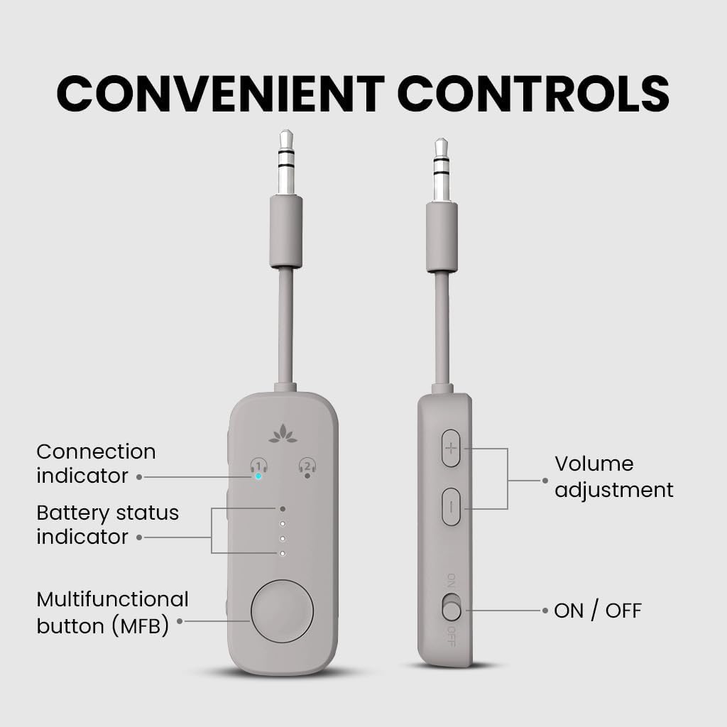 CONVENIENT CONTROLS

- Connection indicator
- Battery status indicator
- Volume adjustment
- Multifunctional button (MFB)
- ON / OFF