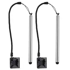 Front. Unique Bargains - 2pcs Resistive Touch Screens Pen Resistance Pen for Car Navigation GPS POS - Silver.