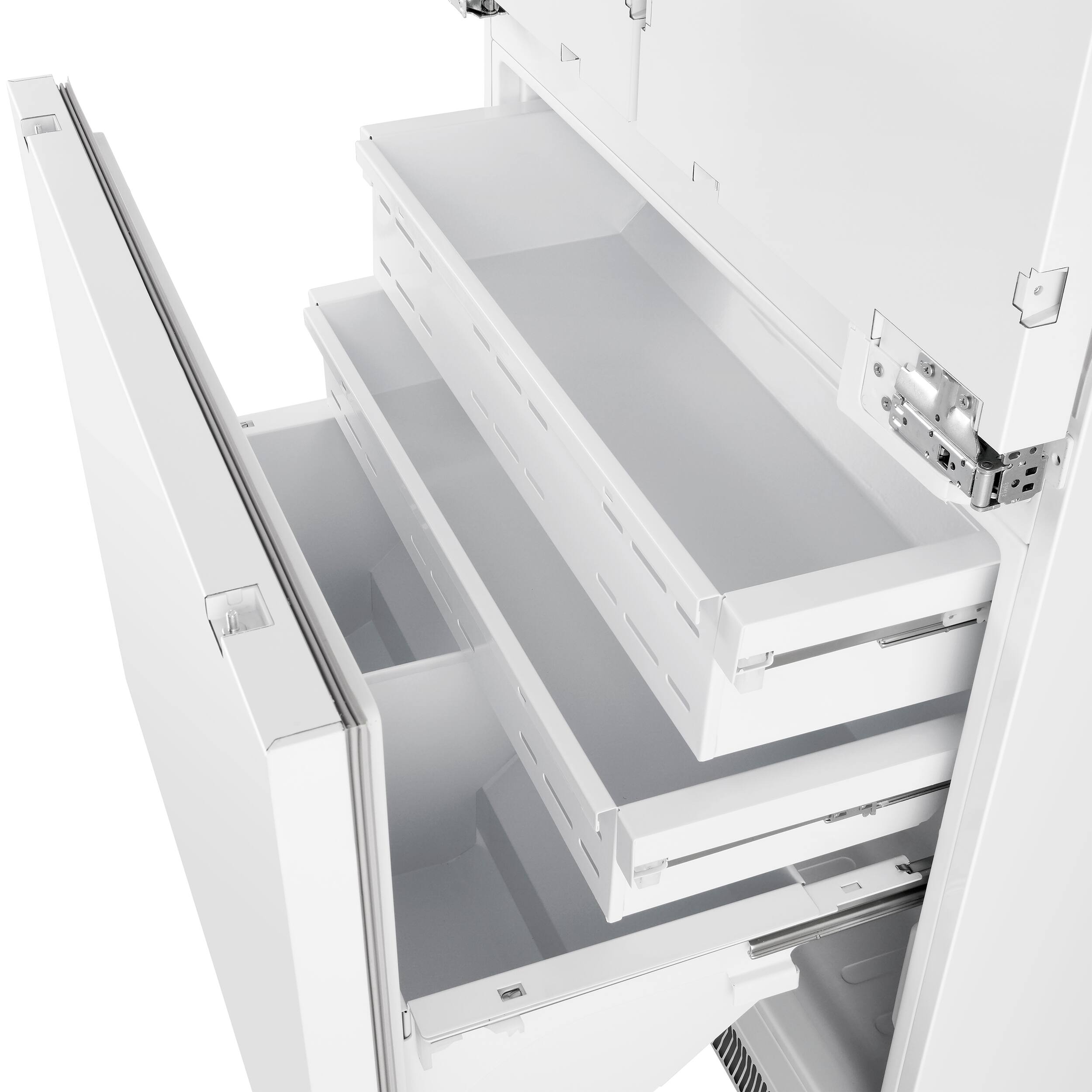 Alt View 4. Forno Appliances - Rivestito 15.5 Cu. Ft. French Door Counter-Depth Panel Ready Refrigerator - Stainless Steel.