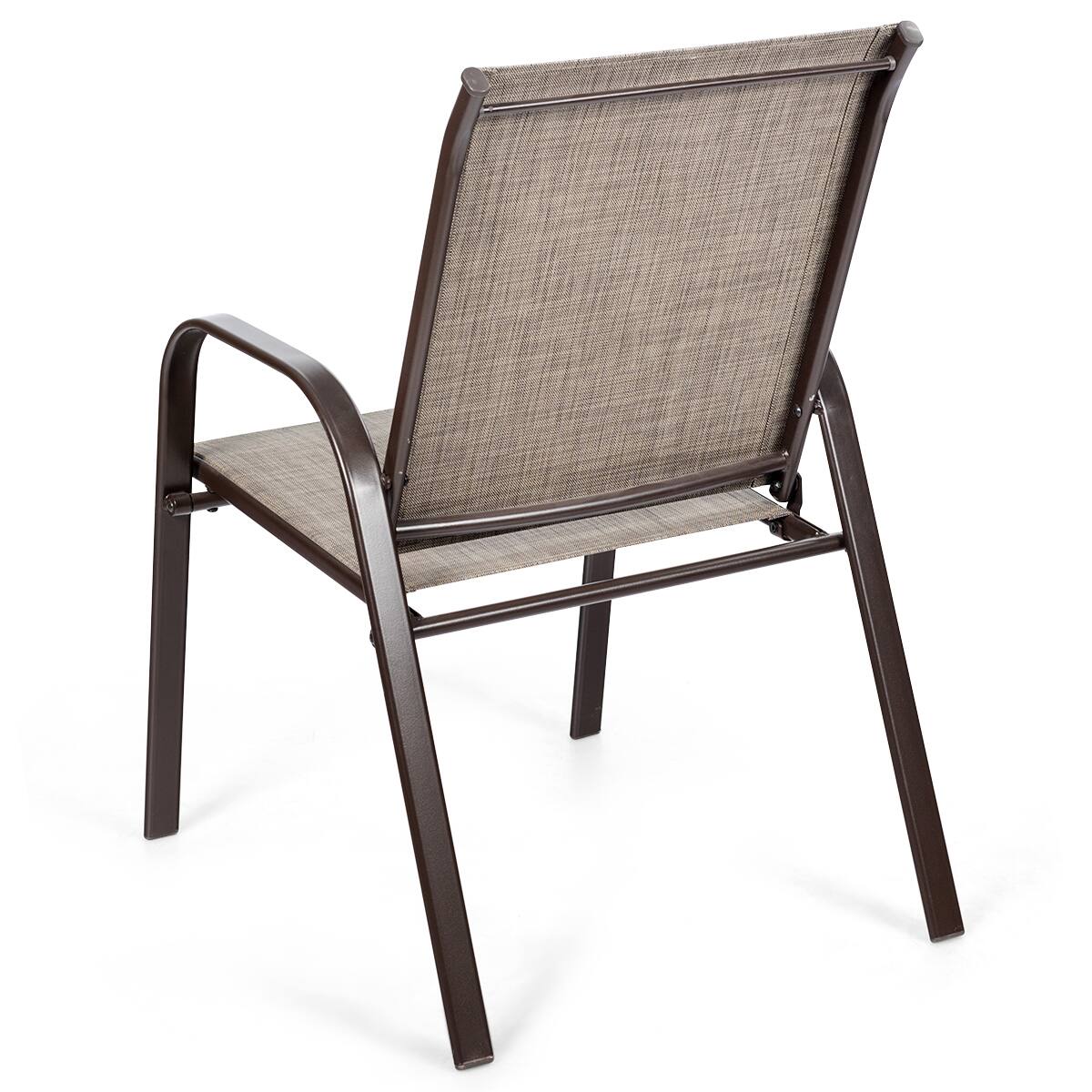 Alt View 3. Costway - Costway 2PCS Patio Chairs Dining Chair Deck Yard W/Armrest Gray - Gray.