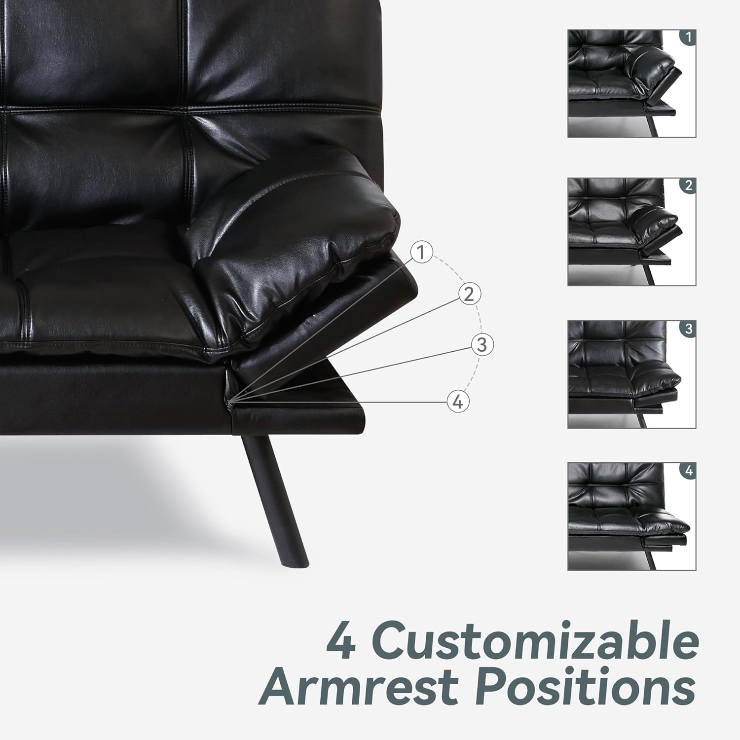 1 2 1 2 3 3 4 4 4 Customizable Armrest Positions

4 Customizable Armrest Positions