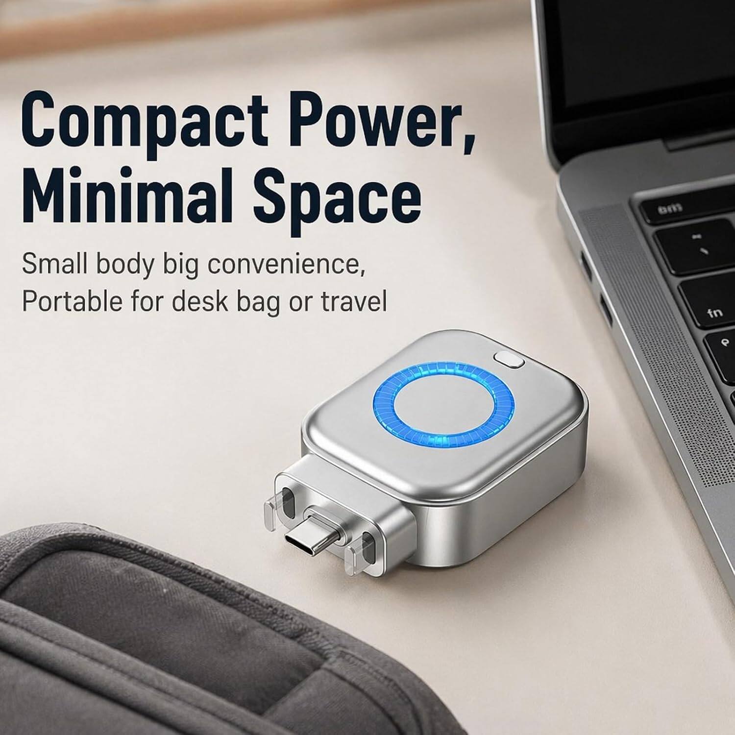 Compact Power, Minimal Space  
Small body big convenience, Portable for desk bag or travel