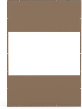 Mondawe - 10'H x 7'W Heavy Duty Outdoor Clear Panel Waterproof PVC Polyester Curtain - Brown