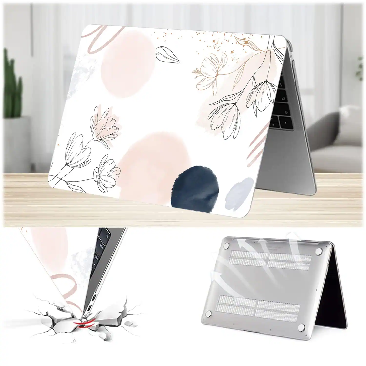Alt View 13. SaharaCase - Hybrid-Flex Arts Case for Apple MacBook Air 13" M1 Chip Laptops - White.
