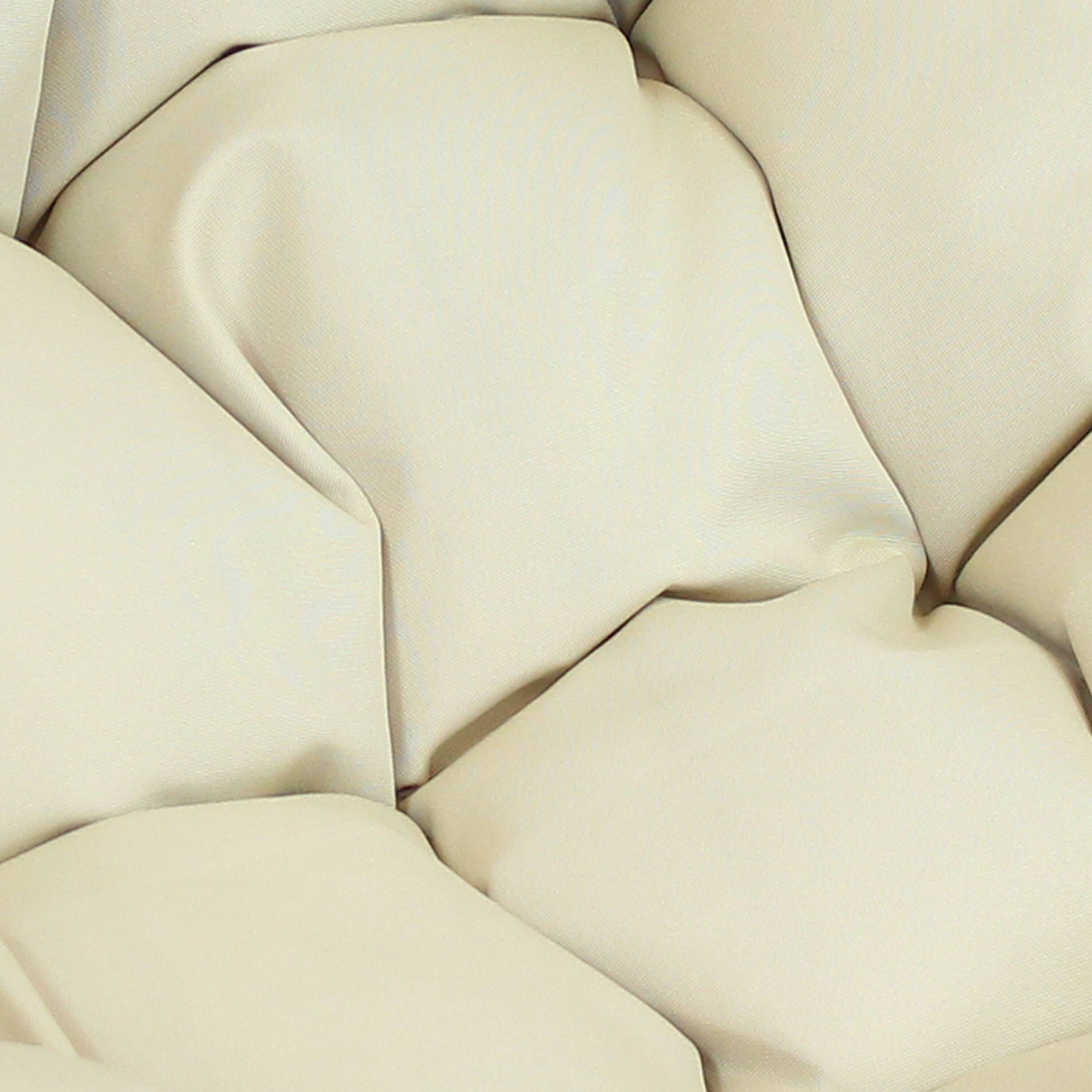 Alt View 4. Sunnydaze - Resin Wicker Basket Hanging Egg Chair with Cushions - Cream.