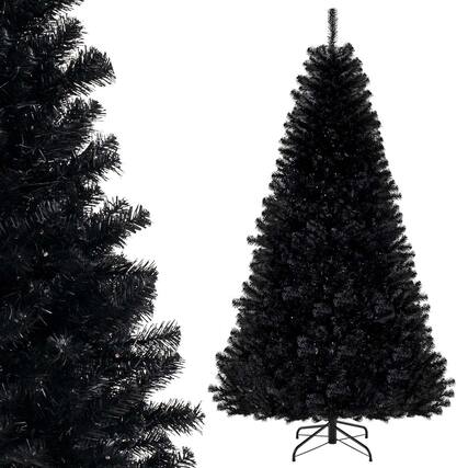 Front. Costway - Costway 7 FT Halloween Tree Artificial Decoration Tree with 1040 Branch Tips 6 Lighting Modes - Black.