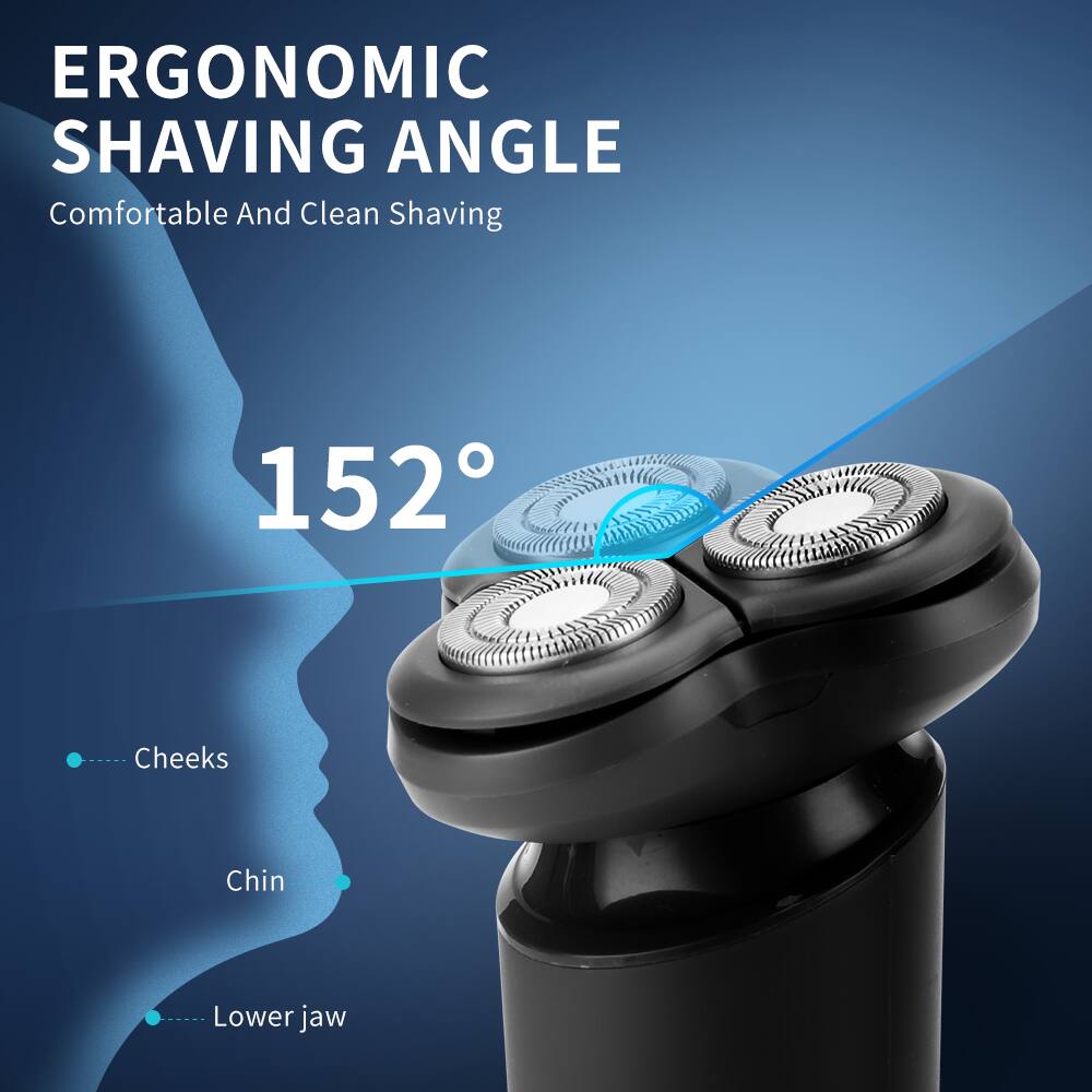 ERGONOMIC SHAVING ANGLE  
Comfortable And Clean Shaving  
152°  
Cheeks  
Chin  
Lower jaw