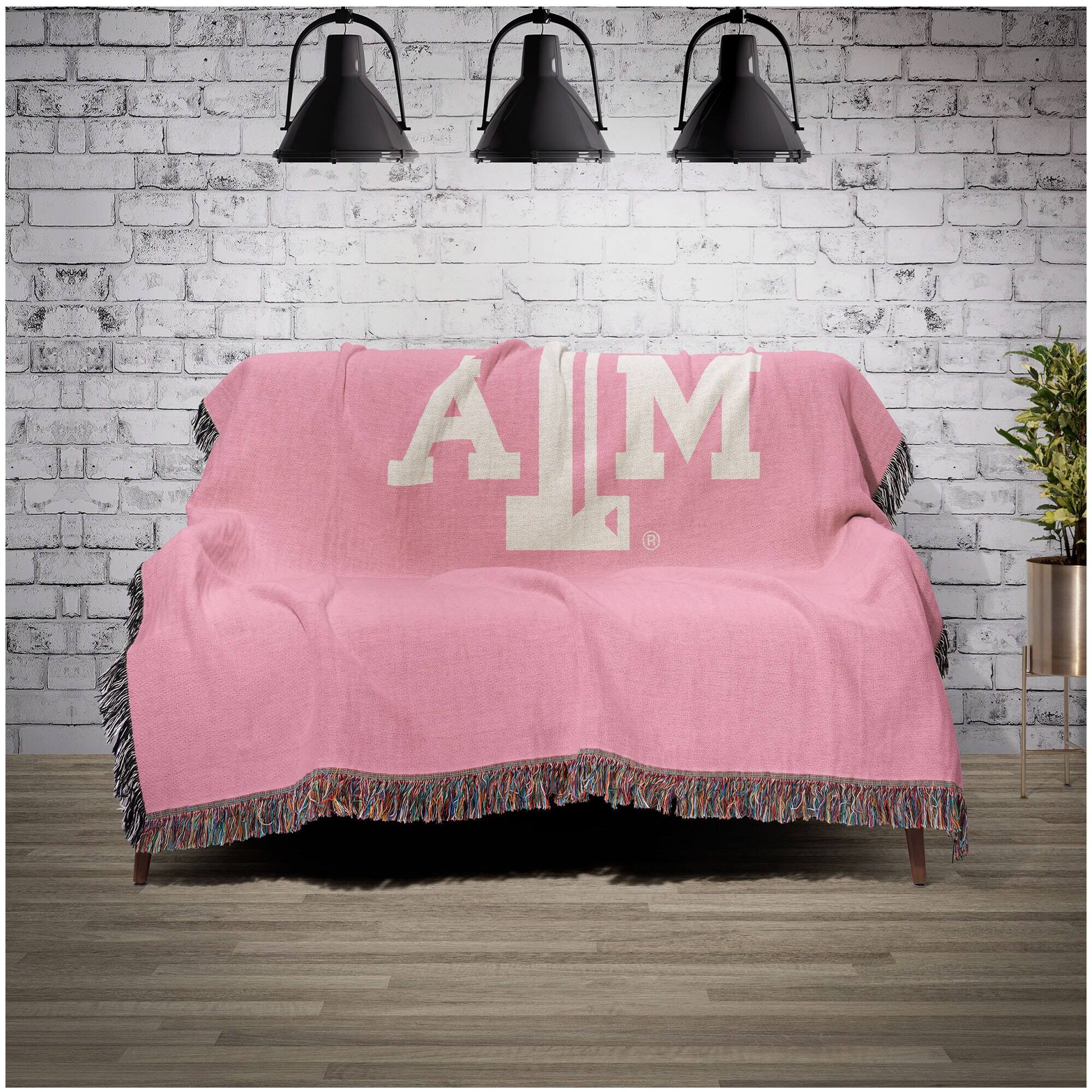 Alt View 1. Chad & Jake - Texas A&M Aggies Woven Blanket - Pink.