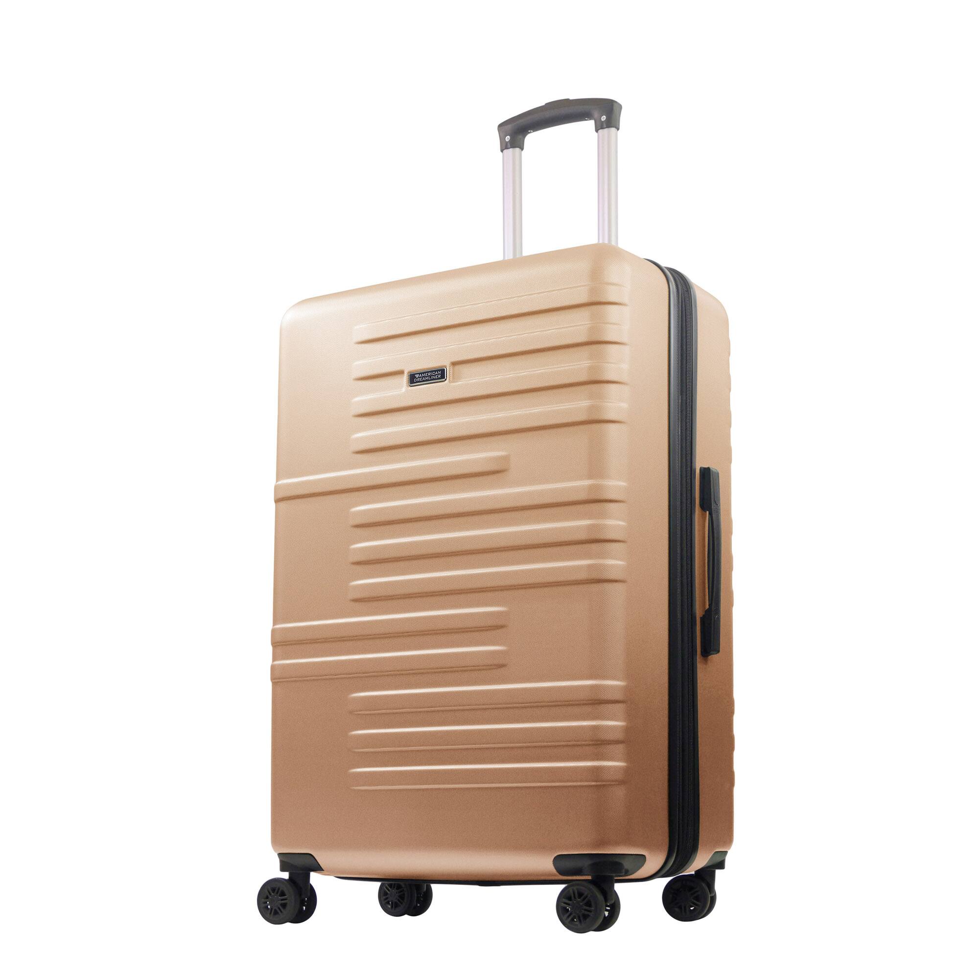 Angle. American Dreamliner - 30" Hardside Luggage with Expansion - ROSE GOLD.