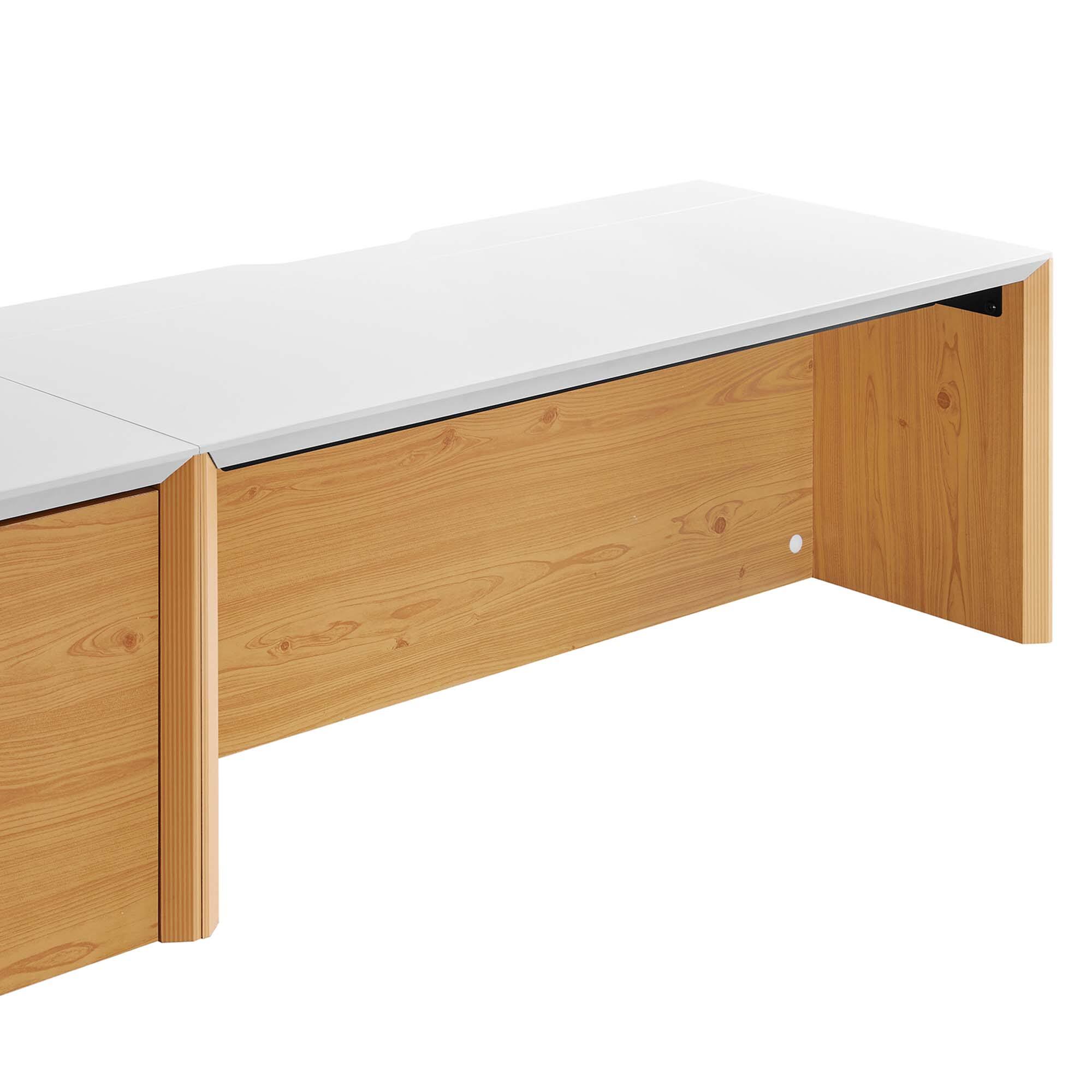 Alt View 4. Modway - Kinetic 38" Wall-Mount Office Desk With Cabinet and Shelf by Modway - White Natural.