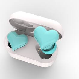 YONWAY - Heart Shaped In-Ear Wireless Bluetooth Earbuds, Stereo Sound Noise Canceling Earphones with Charging Case for Girls