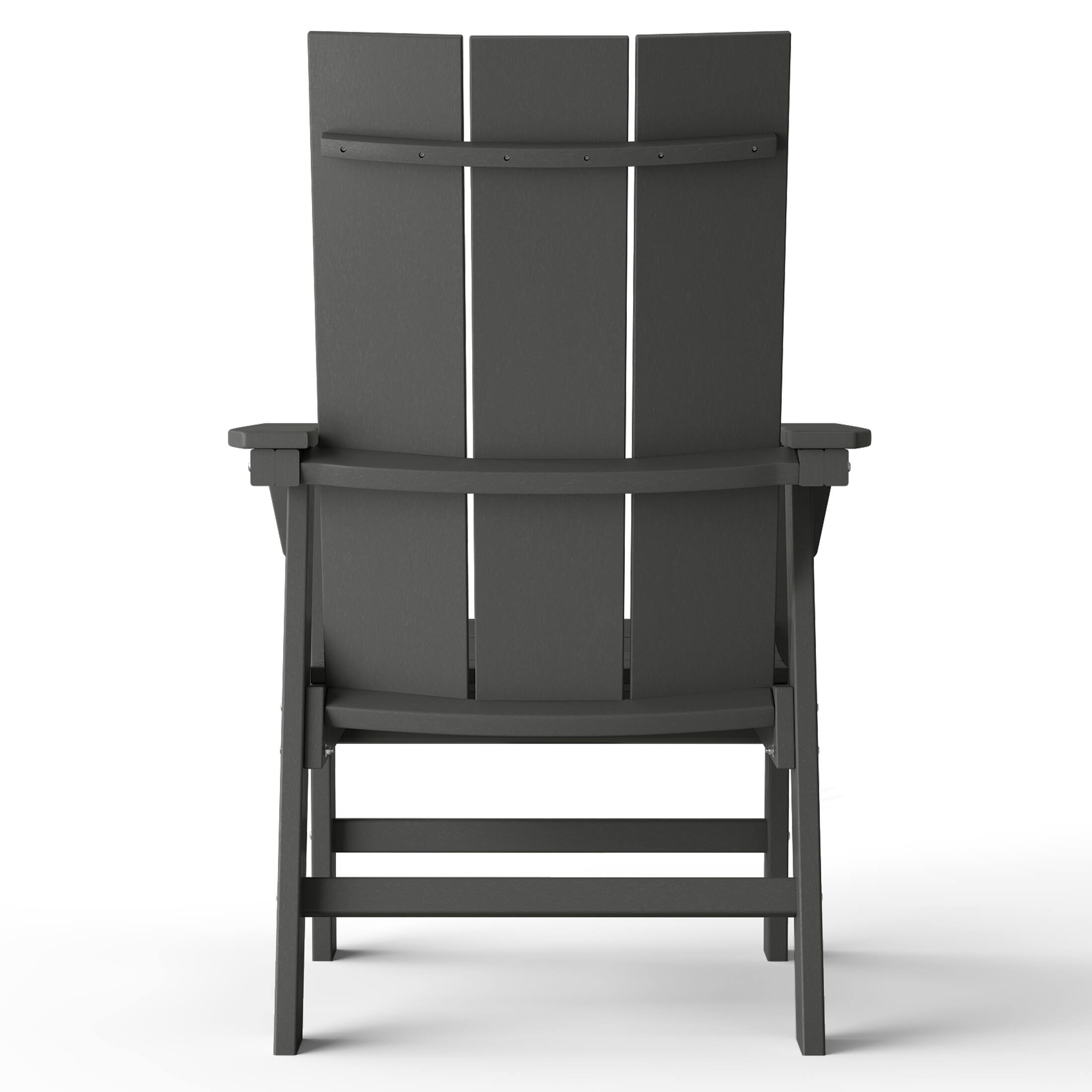 Alt View 1. WestinTrends - WestinTrends Ashore Outdoor Patio HDPE Plastic Modern Adirondack Dining Chair - Gray.