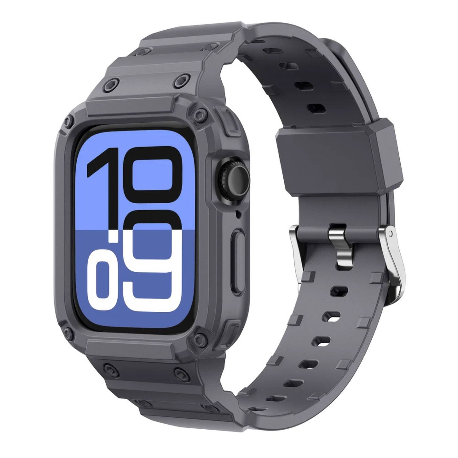 Front. Stock Preferred - TPU Sport Band for Apple Watch Series 10 (46mm) - Grey - Grey.