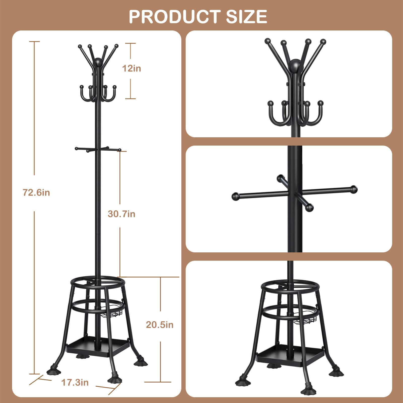PRODUCT SIZE  
T 12in  
I 72.6in  
30.7in  
20.5in  
17.3in