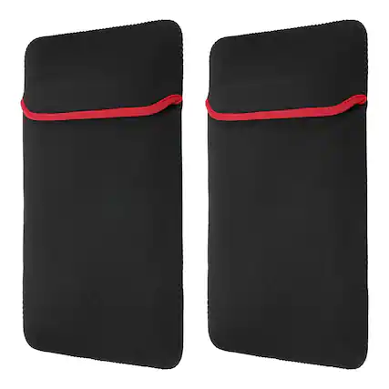 Front. Unique Bargains - 2pcs Laptop Case - Soft Computer Sleeve Carrying Bag, Shockproof Protective Cover for 17.3" Notebook - Red-Black.