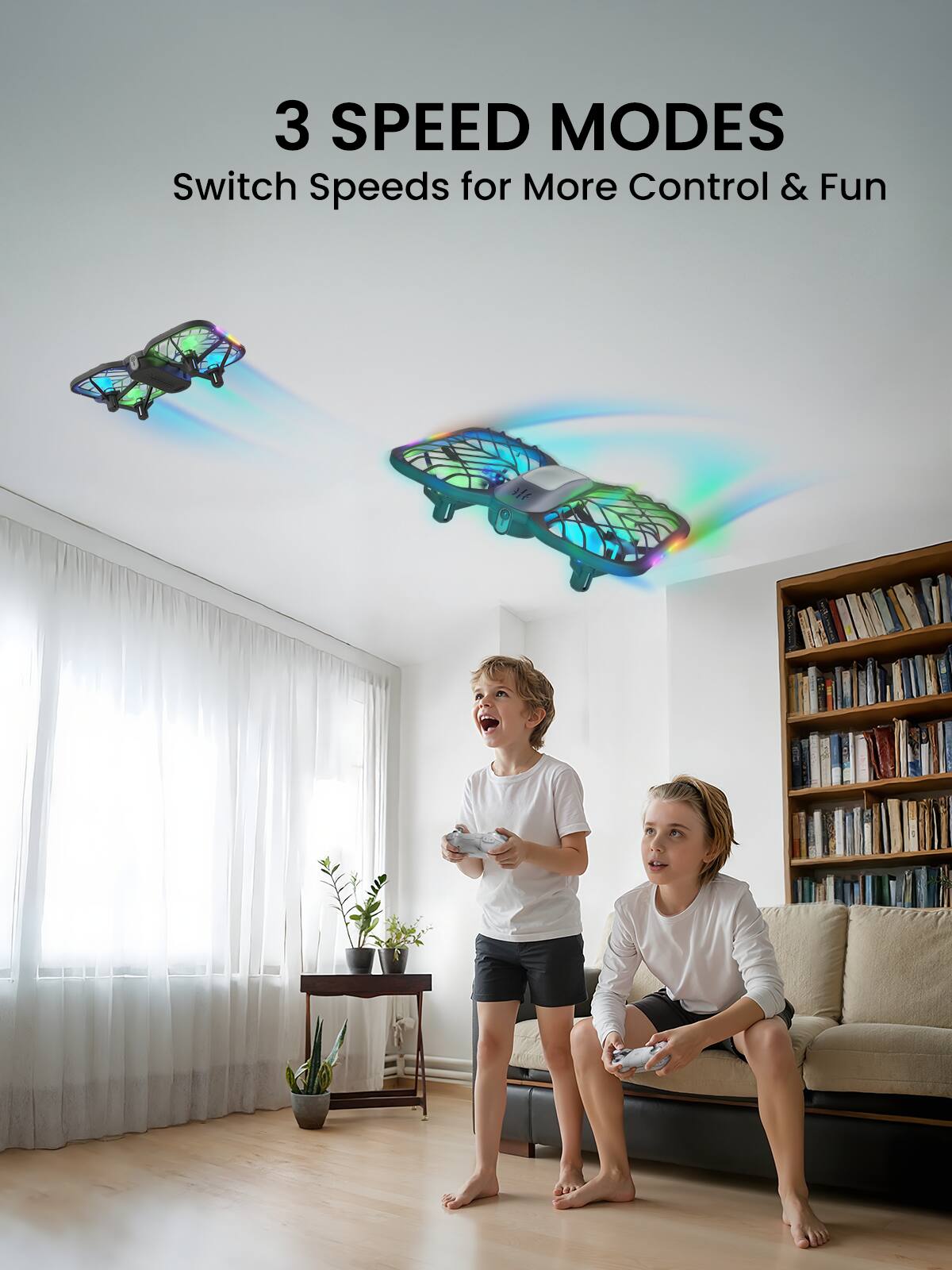3 SPEED MODES  
Switch Speeds for More Control & Fun