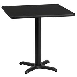 Emma + Oliver - 24" Square Laminate Table Top with 22"x22" Table Height Base - Black