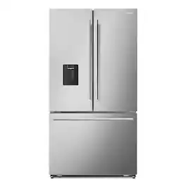 COSMO - COS-FDR223GWSS 36 in. Lumin Collection 22.4 cu. ft. Counter Depth French Door Refrigerator, Water Dispenser, Ice Maker - Stainless Steel