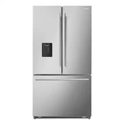 Front. COSMO - COS-FDR223GWSS 36 in. Lumin Collection 22.4 cu. ft. Counter Depth French Door Refrigerator, Water Dispenser, Ice Maker - Stainless Steel.