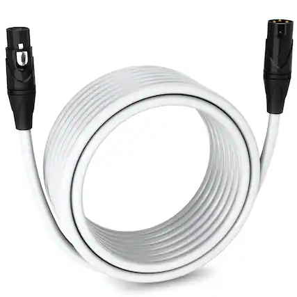 Front. Lyxpro - 30 ft Balanced XLR Cable, Male to Female, 3 Pin Microphone Cable - White.