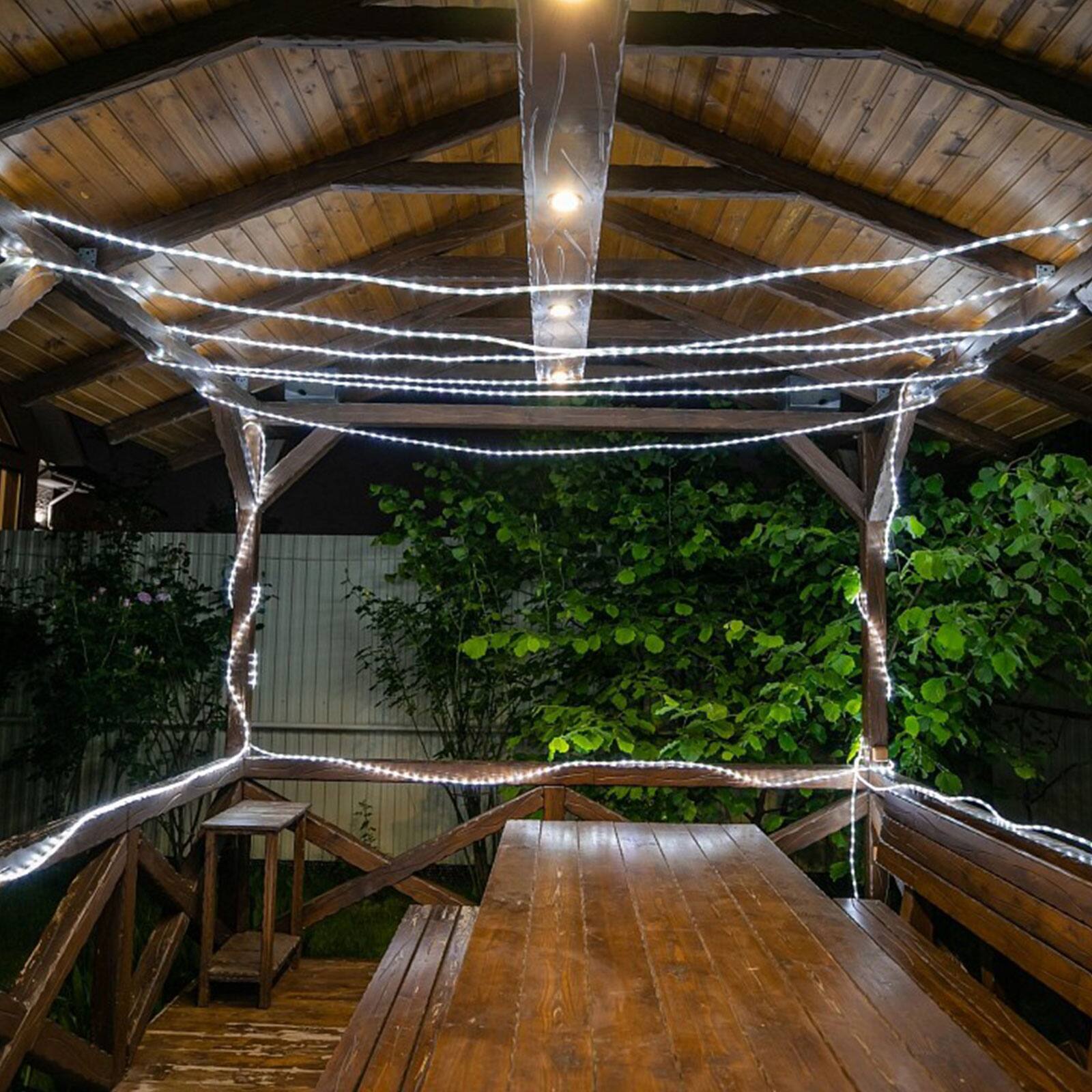 Alt View 5. IMAGE - 75.5FT 200 LED Solar Rope Lights 2400mah Cool White - Cool White.