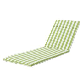 Ecooso - 2PCS Outdoor Chaise Lounge Cushion,Water-Resistant,100% Polyester Fabric, No Assembly Required(Without Chaise Lounge) - White+Green