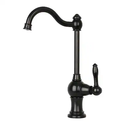 Front. Akicon - Akicon One-Handle Solid Brass Kitchen Drinking Water Filter Faucet in Matte Black - Matte Black.