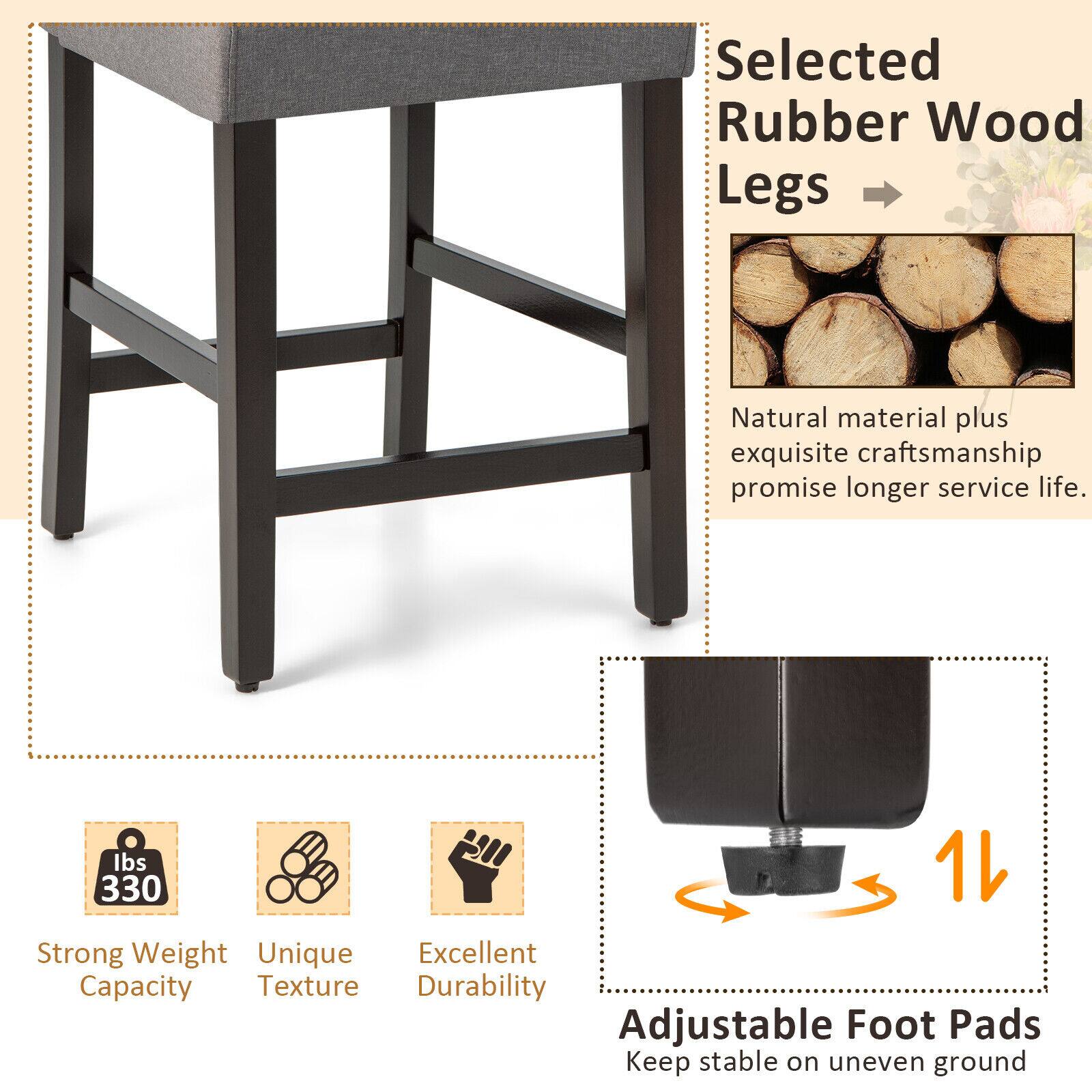 Selected Rubber Wood Legs: Natural material plus exquisite craftsmanship promise longer service life. Ibs 330: Strong Weight Capacity. Unique Texture. Adjustable Foot Pads: Keep stable on uneven ground. Excellent Durability.