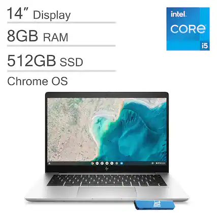 14" Display
8GB RAM
512GB SSD
Chrome OS
Intel Core i5